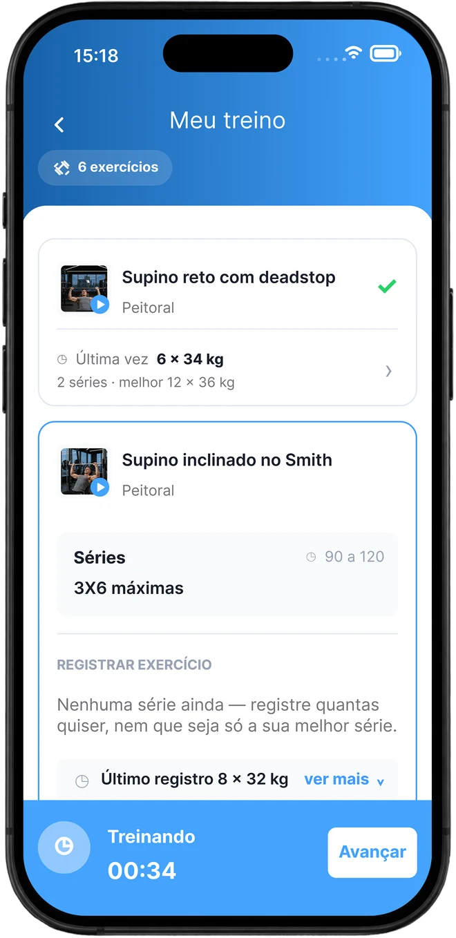 Treino no app